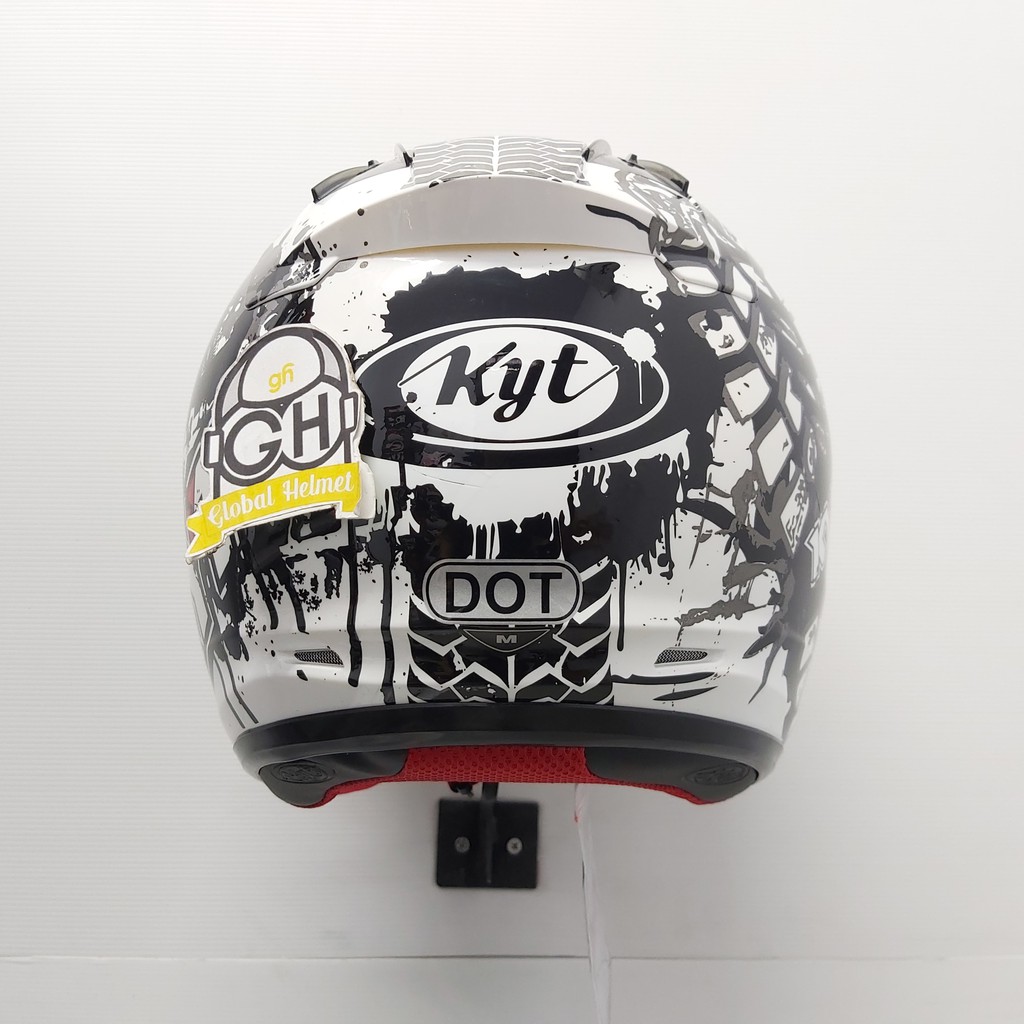 HELM HALF FACE KYT DJ MARU KYT DJMARU MOTIF #10 BLACK WHITE