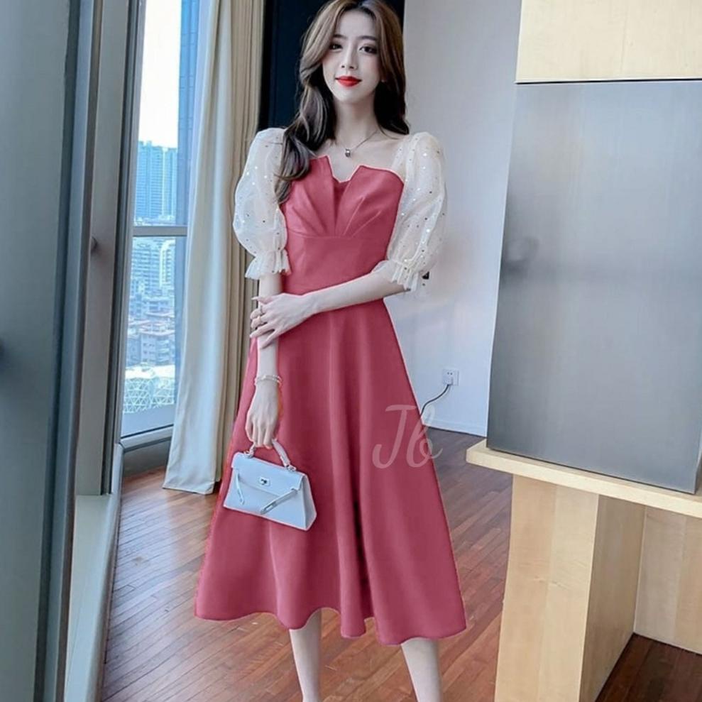 FWG - DRESS KIMNARA / DRESS CASUAL MEWAH WANITA / DRESS KOREAWANITA / DRESS WANITA KEKINIAN / DRESS 