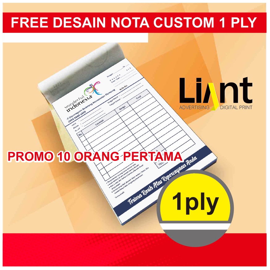 

NOTA 1 WARNA 1/4 FOLIO - CUSTOM DESAIN LOGO CUSTOMER 1PLAY