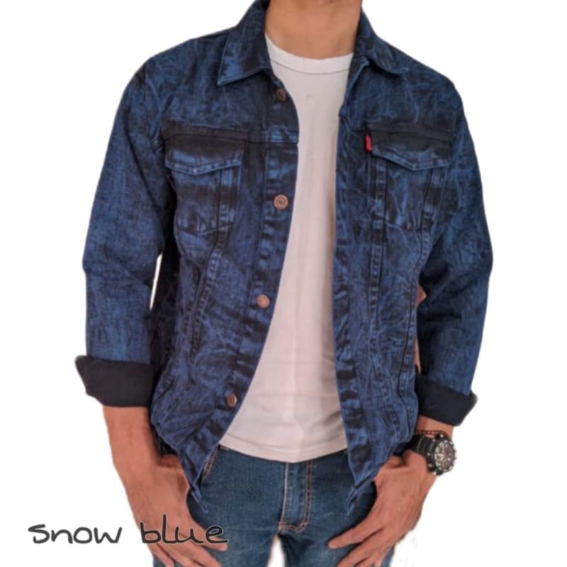 jaket jeans pria ukuran jumbo/ big size XXL-XXXL