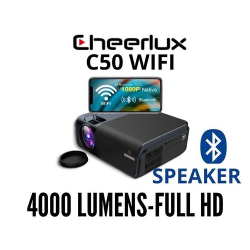 PROJECTOR CHEERLUX C50 WIFI TV TUNER FULL HD 4000 1080P FREE HDMI CABLE