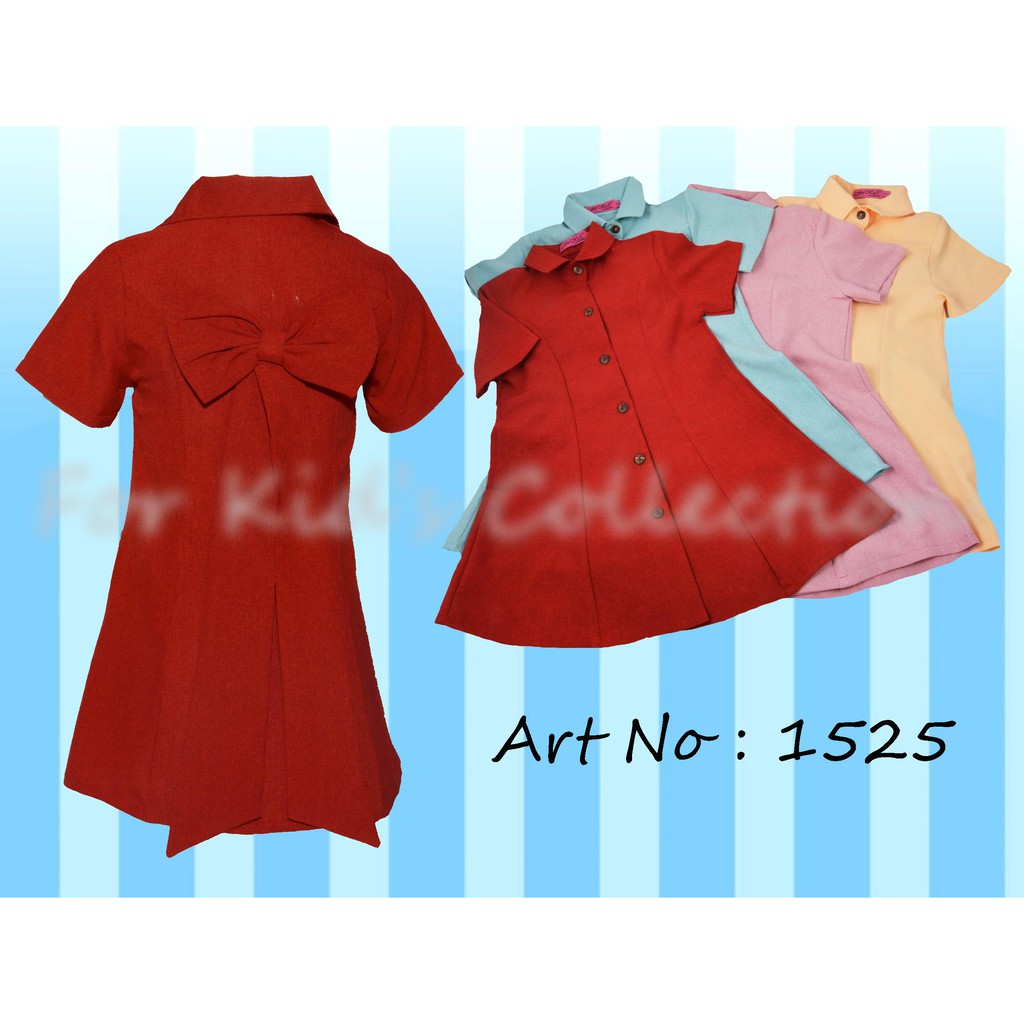 Blus Anak Perempuan Fashion Casual Model Tunik Pita Belakang