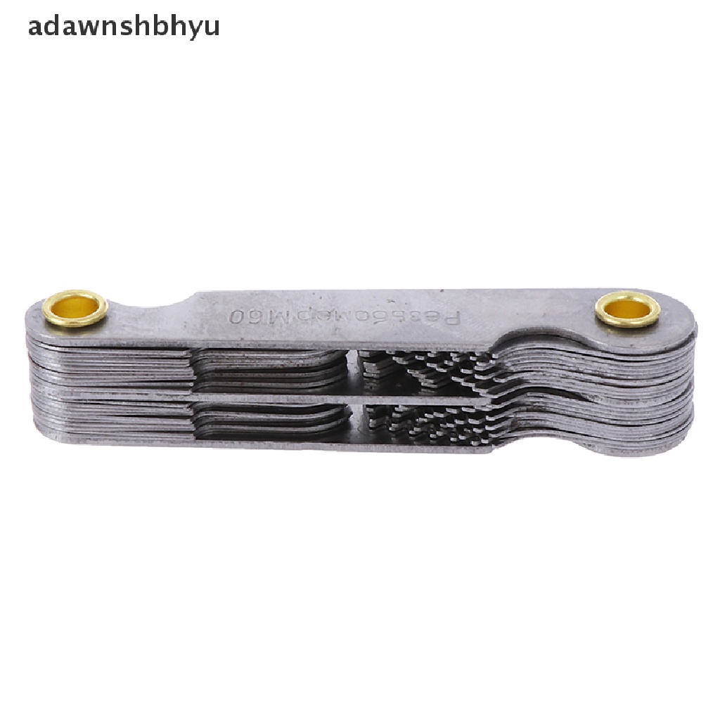 Adawnshbhyu 40Pcs thread measuring gage 60derajat whitworth metric screw thread pitch gauge