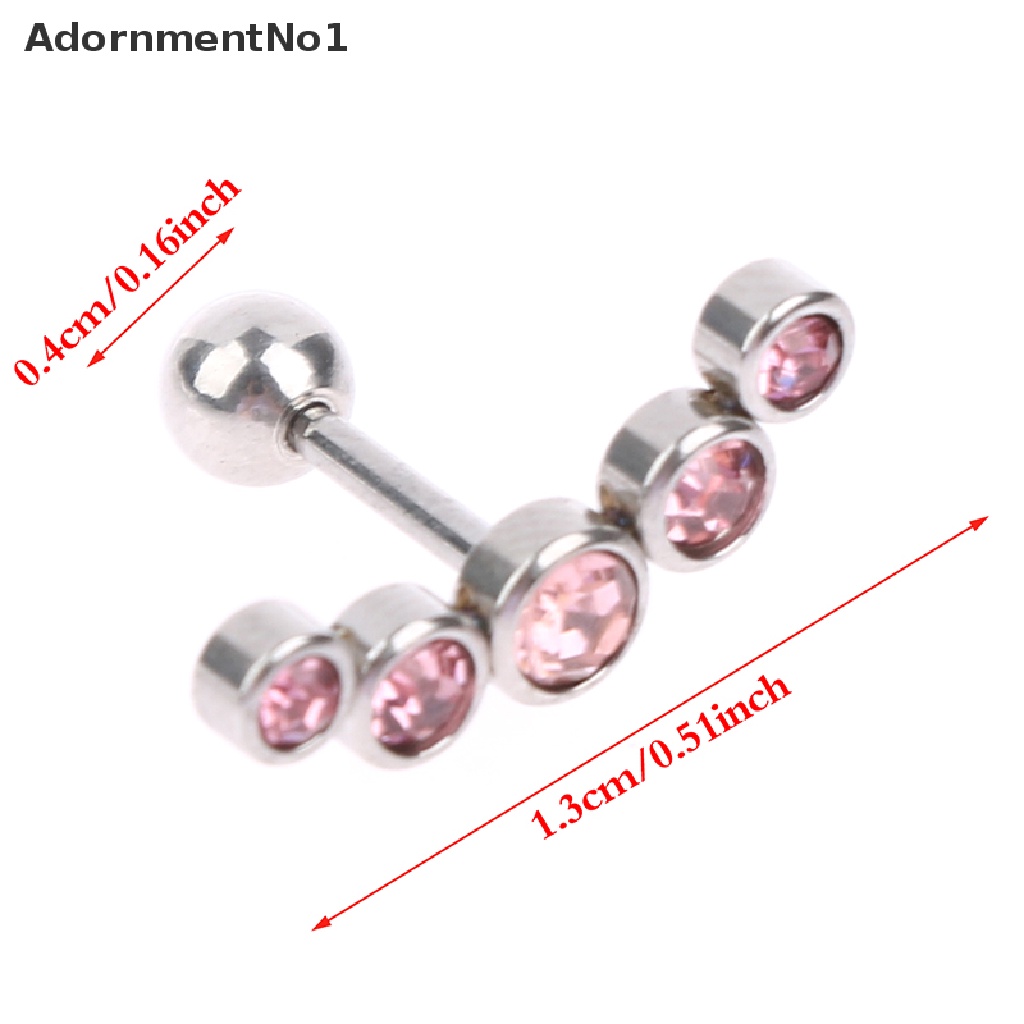 (AdornmentNo1) 1pc Anting Tindik Tulang Rawan Telinga Bahan Stainless Steel