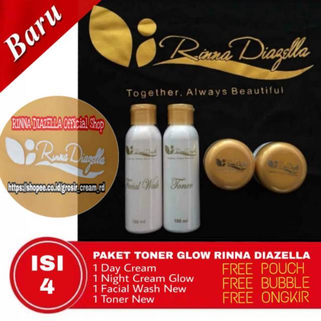 [NEW ISI 4] PAKET TONER RINNA DIAZELLA GLOW CREAM RD