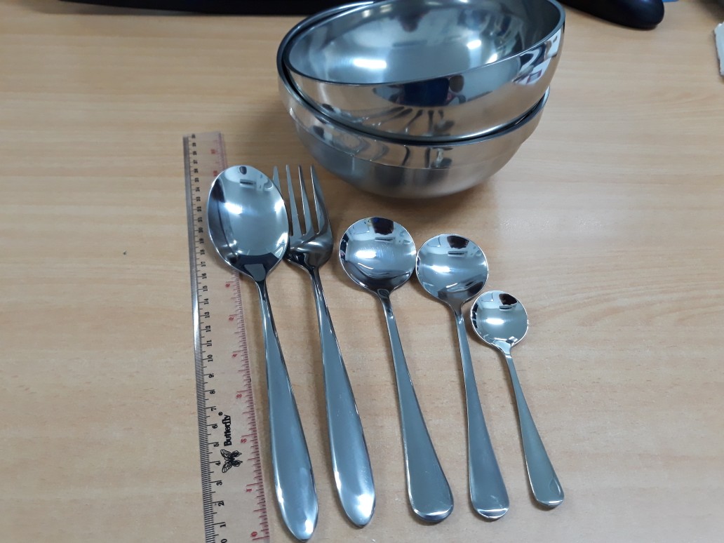 Mangkuk Mangkok Stainless 17.5cm China Bowl 2 Lapis Anti Panas Murah B