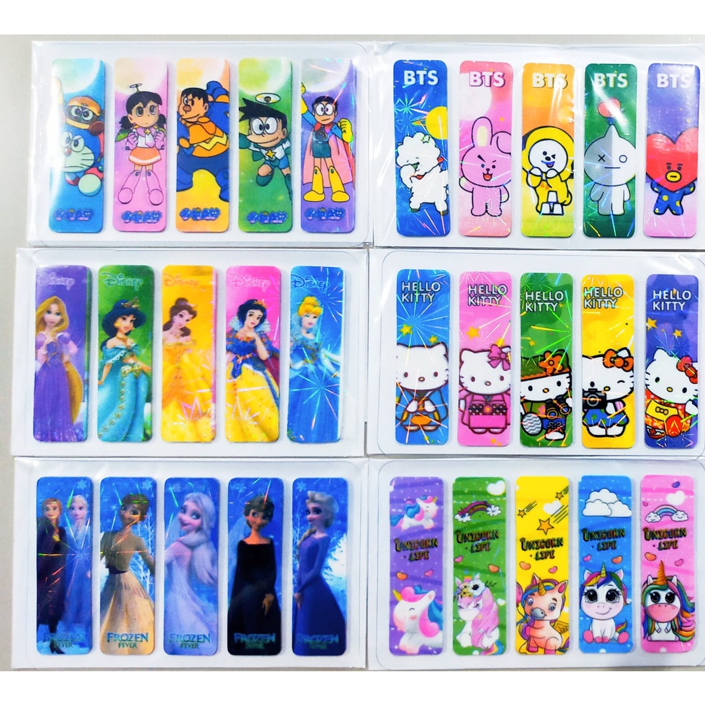 

PEMBATAS BUKU KARAKTER HOLOGRAM / STICKY NOTES HOLOGRAM ISI 100PCS