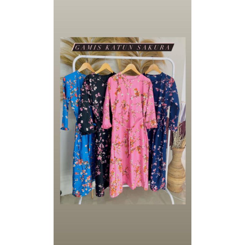 Gamis Sakura Terbaru Gamis Katun Gamis wanita Busui Gamis Sakura Cantik Gamis Bunga