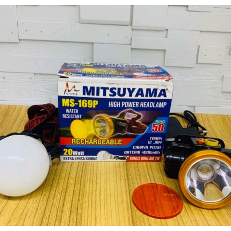 Senter Kepala MS-169P free bohlam - Headlamp MS 169P 20W Free Lensa Water