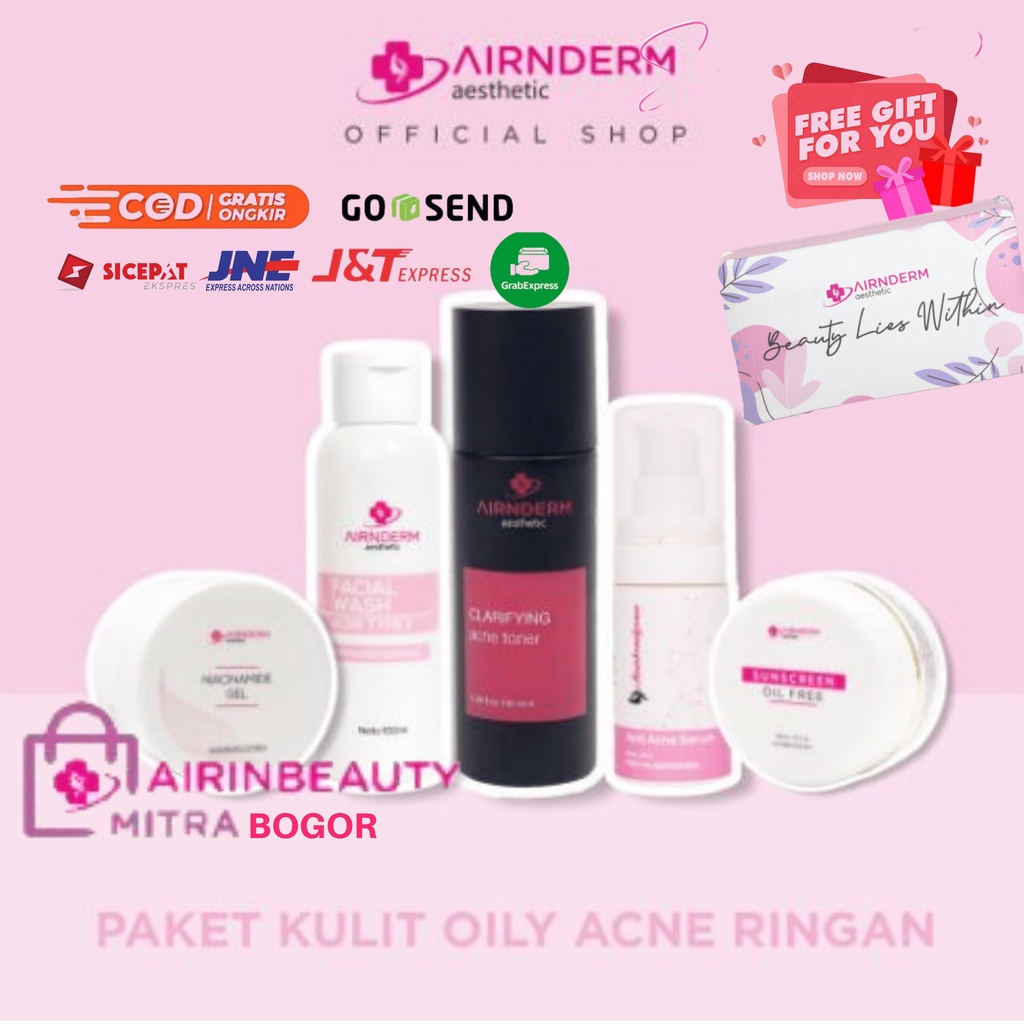 AIRIN PAKET OILY - ACNE RINGAN (FREE POUCH DOMPET KOSMETIK AIRIN) Airin Airnderm Aesthetic (by AIRIN