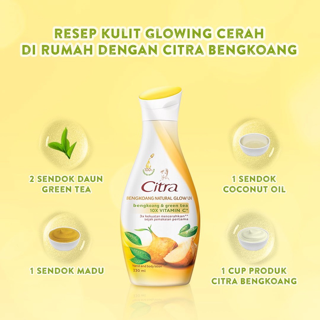 ★ BB ★  Citra Hand Body Lotion Bengkoang Natural Glow Uv Lotion 60ml - Bengkoang &amp; Green Tea