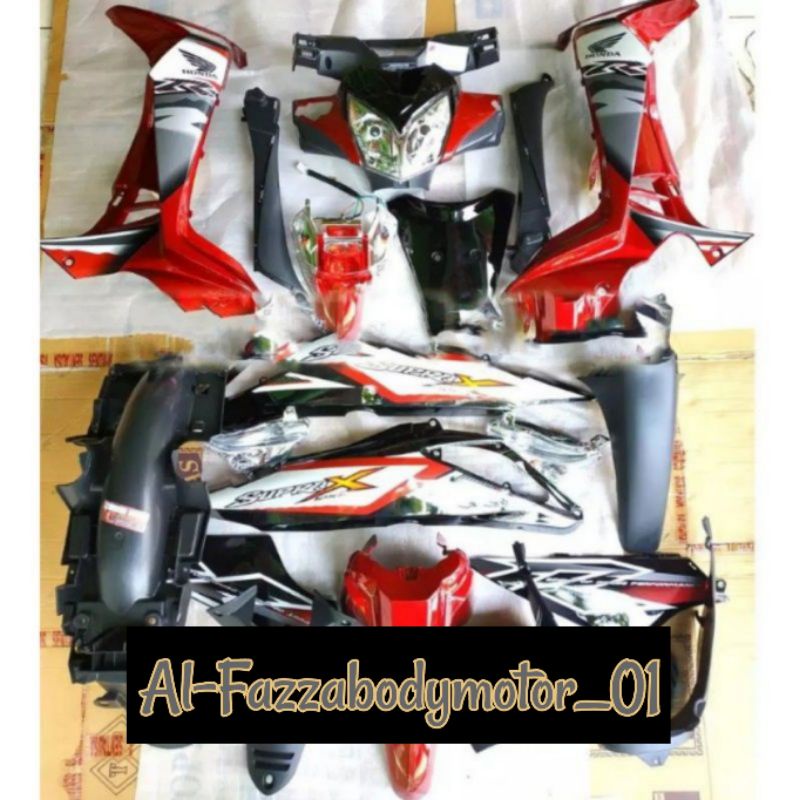 Full Set Cover Body Supra X 125 2007 20013 Supra X 125 Batman Merah terlaris