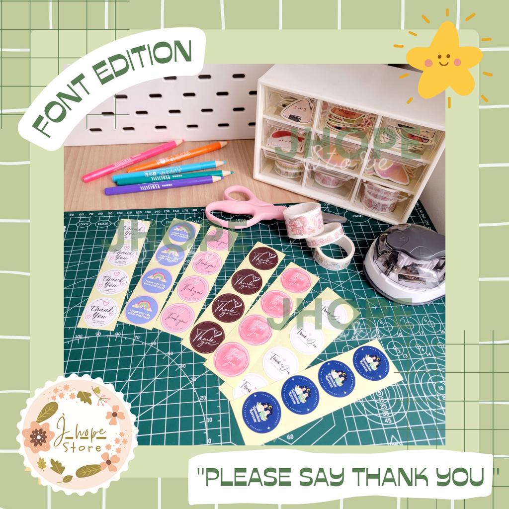 

Sticker Bulat Thank You Font Thank You Estetik Cocok Untuk Label Toples Kue dan Label Packaging
