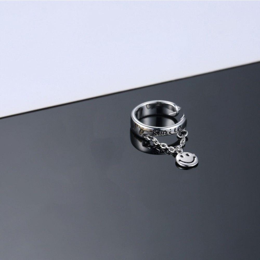 Mxbeauty Wanita Anting Street Wear Retro Smiley Face Pesta Desain Fashion Temperamen Telinga Klip