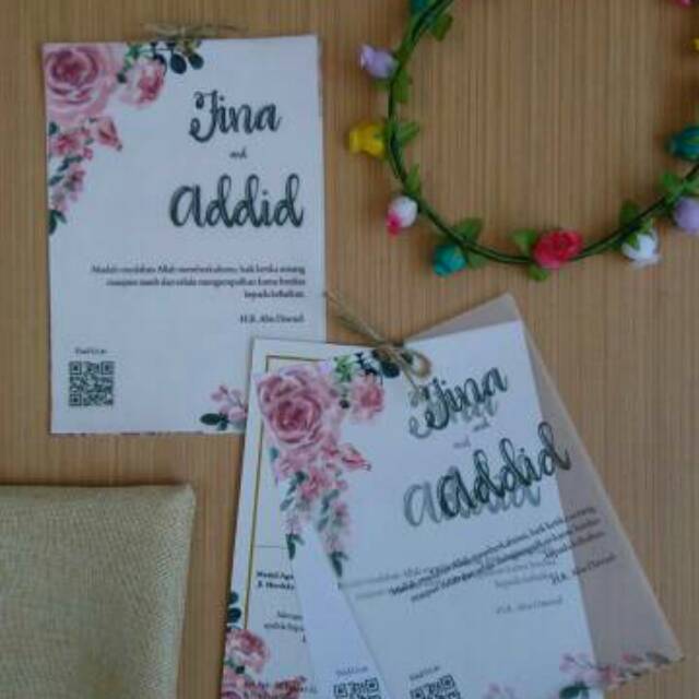 Undangan Pernikahan Rustic/Unik/Lucu/Kalkir/Velum/Murah