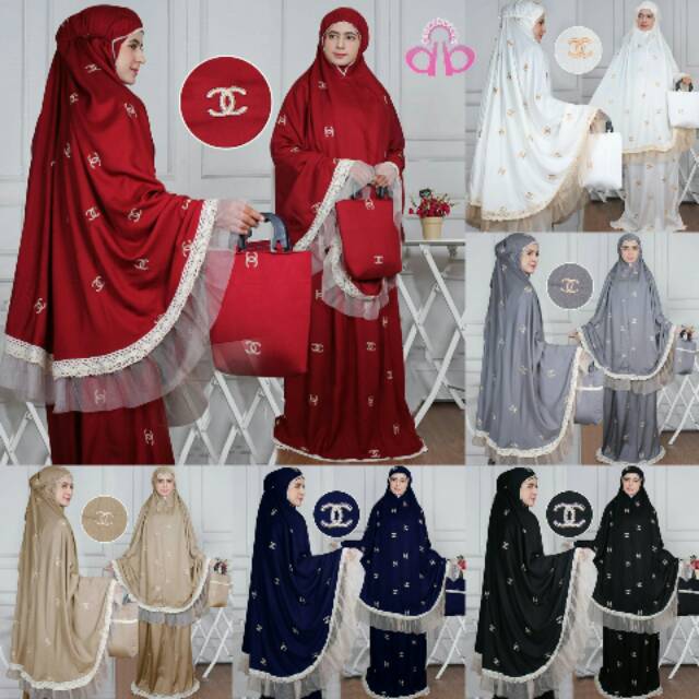 MUKENA DEWASA JUMBO ORIGINAL CHANEL MUKENA KATUN RAYON PLUS TAS CANTIK MUKENA JUMBO EDISI RAMADHAN