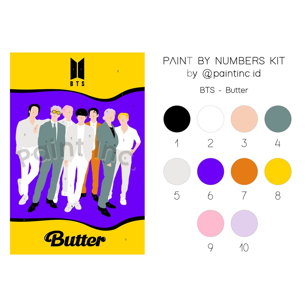 

Paint by Numbers Kit: BTS - Butter | Paint Inc. ID | Paint by Number | Painting Kit