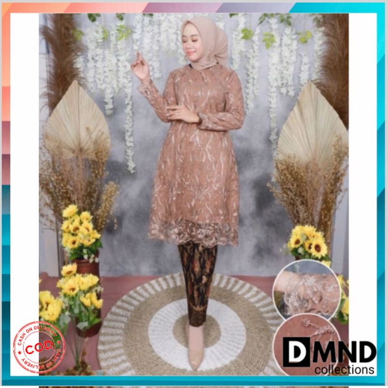 STELAN KEBAYA TUNIK BORDIR / TUNIK KEBAYA TULLE - KEBAYA MODERN - KEBAYA PESTA CANTIK KEKINIAN