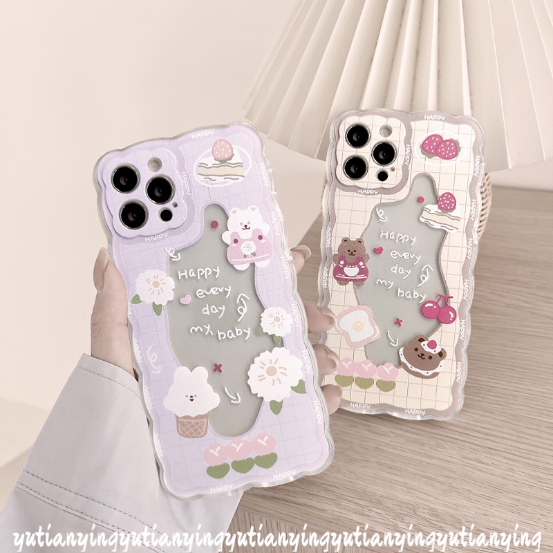 Soft Case Tpu Motif Beruang / Kelinci Untuk IPhone 6 6s 7 8 Plus 13 12 11 Pro Max 7 Plus XR 8Plus X XS Max