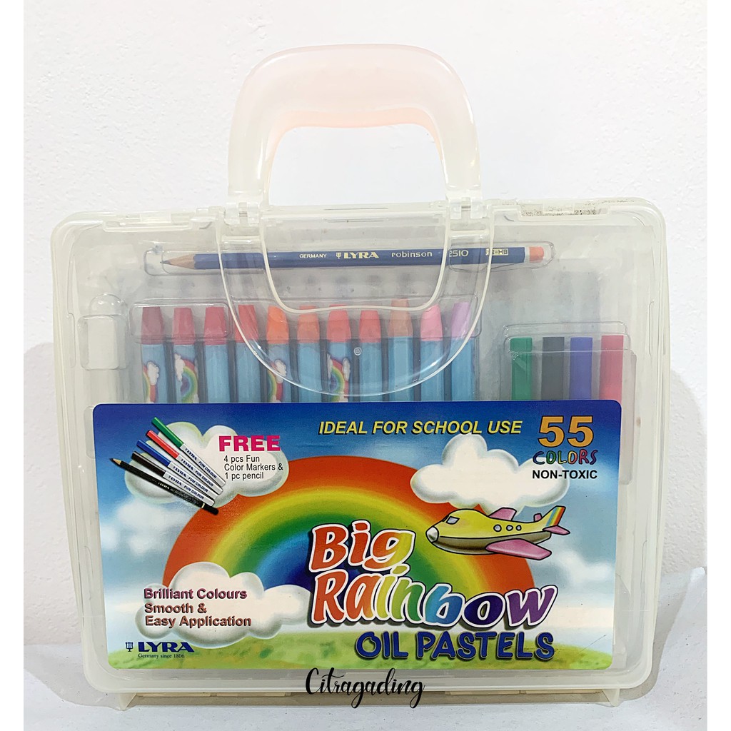 OIL PASTEL LYRA GIOTTO KRAYON MINYAK SET 55 WARNA CRAYON ANAK TIDAK BERACUN GROSIR MURAH MEWARNAI