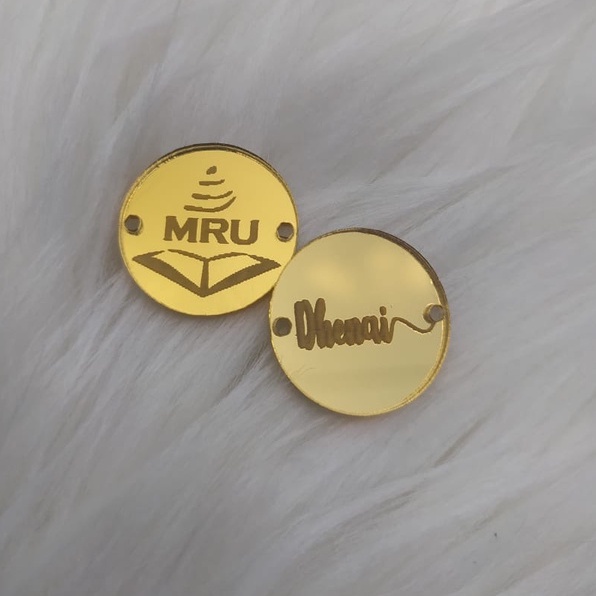 Label Akrilik Bulat mirror, Bulat Gravir Label Akrilik