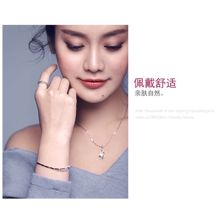 Gelang Bahan Stainless Steel S925 Silver Plated Gaya Korea Untuk Wanita