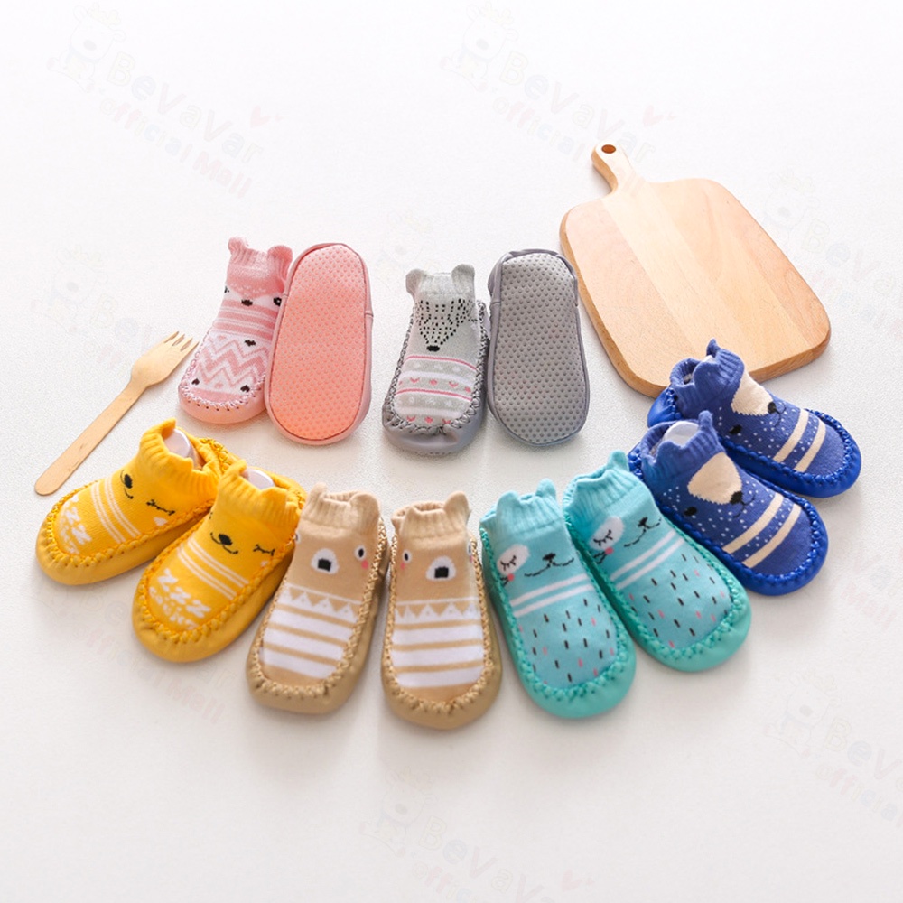 BEVAVAR Sepatu Bayi Prewalker Lucu Kaos Kaki Sepatu Anak Bayi Anti Slip