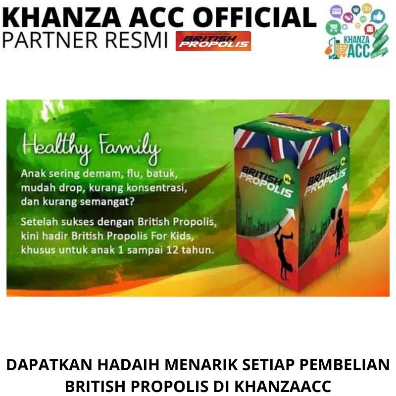 KHANZAACC British Propolis BP Vitamin Obat Herbal Suplemen Imun Tubuh 1 botol isi 6ml Original