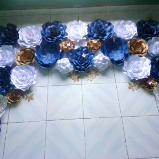 Paperflower set premium backdrop  dekorasi bunga  kertas  