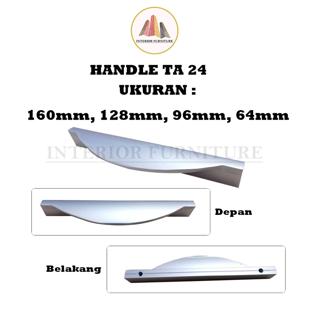 Tarikan Handel TA 24 Huben  / Handle Laci Pintu Lemari Minimalis Gagang Pull Bar Lemari Dapur Kitchen