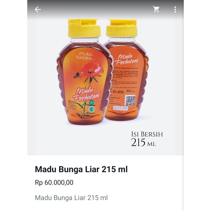 

Madu Perhutani Bunga Liar 215 ml