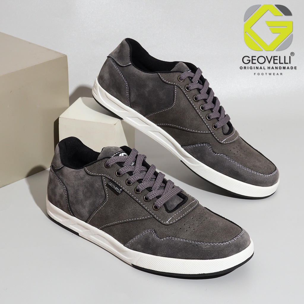 GEOVELLI ORIGINAL - Sepatu Kasual Sneakers Pria Abu-Abu Sepatu Distro Premium Exclusive Gvl.3125