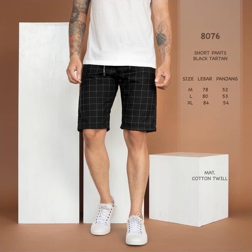 Celana Pendek Tartan Motif Kotak Short Pant Pria Premium Bahan Tebal Adem Santai Distro Keren Terlar