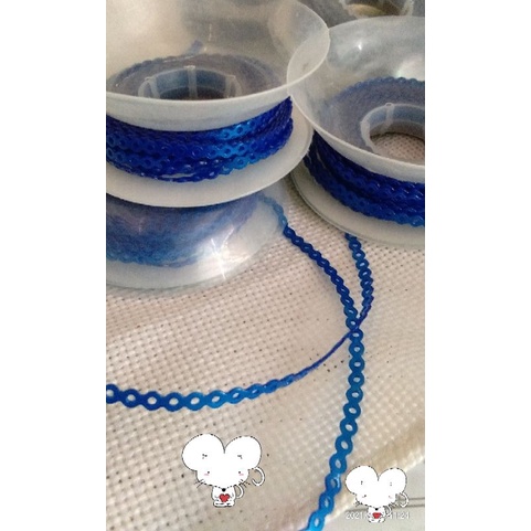 karet behel power chain 10 cm,biru metalik