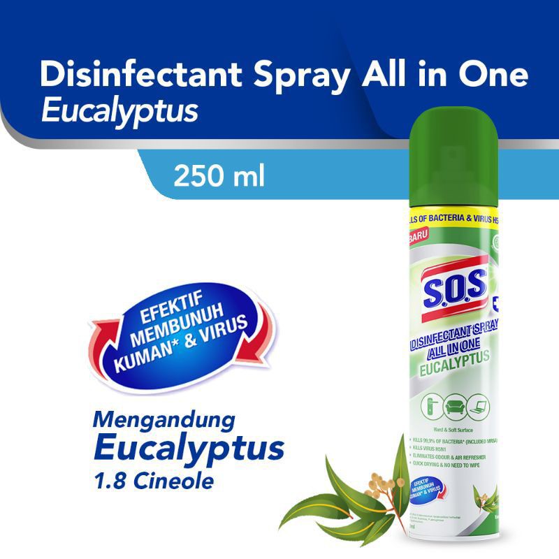 SOS Disinfectant Spray All in One Eucalyptus 250ml