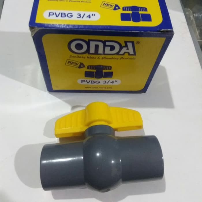 ONDA PVBG 1/2&quot;  3/4&quot; PVC Valve Katup Keran / Stop Kran Polos