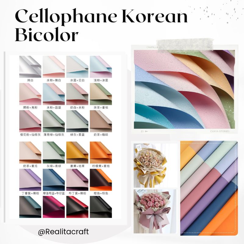 

CELLOPHANE KERTAS BUKET 2 WARNA BI COLOR /WRAPPING PAPER