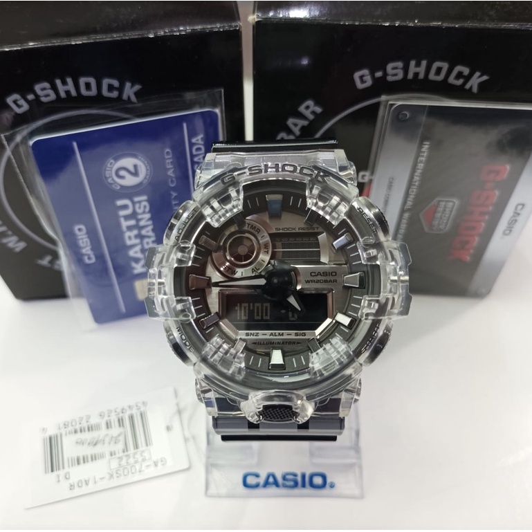 JAM TANGAN PRIA Casio G-Shock GA-700SK-1ADR TRANSPARAN ORIGINAL