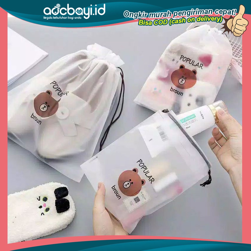 ☀ACCBAYI☀ ACC0074 Tas Kosmetik Line Transparan MakeUp Pouch Anak Sekolah Travel Bag Wanita Fashion