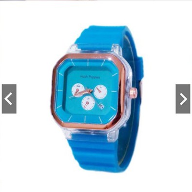 (SS) JAM TANGAN WANITA CASE KOTAK STRAP RUBBER CRONO TIGA OFF HP-35