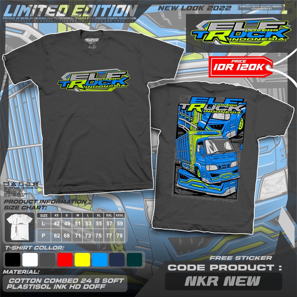 KAOS TRUCK NKR TERBARU BAJU KAOS TRUCK DEWASA NKR KAOS TRUCK ORIGINAL RFOUR SABLON PLASTISOL PREMIUM DISTRO