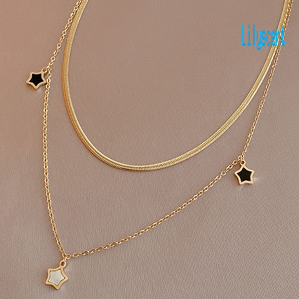 Kalung Gelang Rantai Lapis Emas Anti Oksidasi Hypoallergenic Lapisan Ganda Untuk Wanita