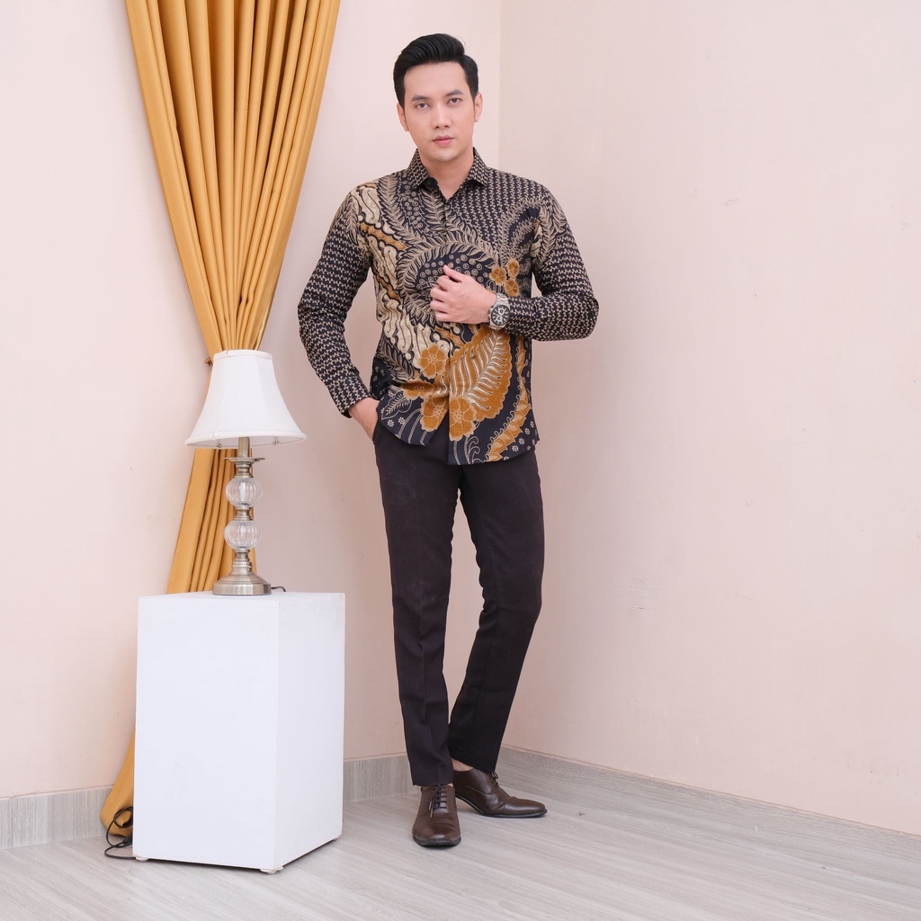 Batik Pria Lengan Panjang Batik Pria Modern Slimfit BAJU Batik Pria Lengan Panjang Premium Slim fit BATIK KERTOJOYO KJ025 kemeja batik pria lengan panjang full furing baju batik alisan pria Kemeja batik sliMfit pria premium PRABUSENO LASKALA AKSA