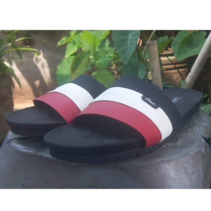 Sandal Slide Karet Premium Big Size JUMBO 40-49 Sendal Kasual Main Pria Bule Ukuran Besar Slop Kaki Gemuk Keren, 46