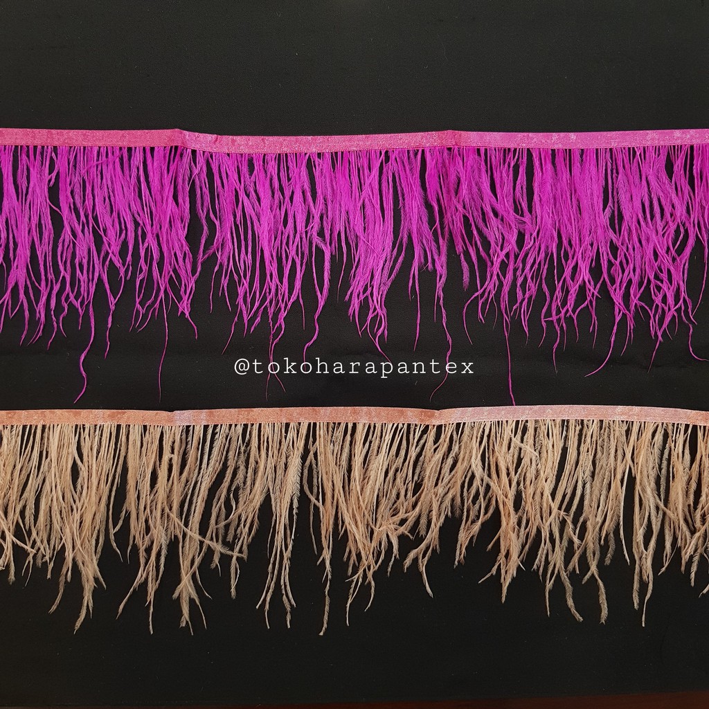 Renda Bulu ROL Hiasan Pinggiran Baju Pesta Pentas Renda Aksesoris