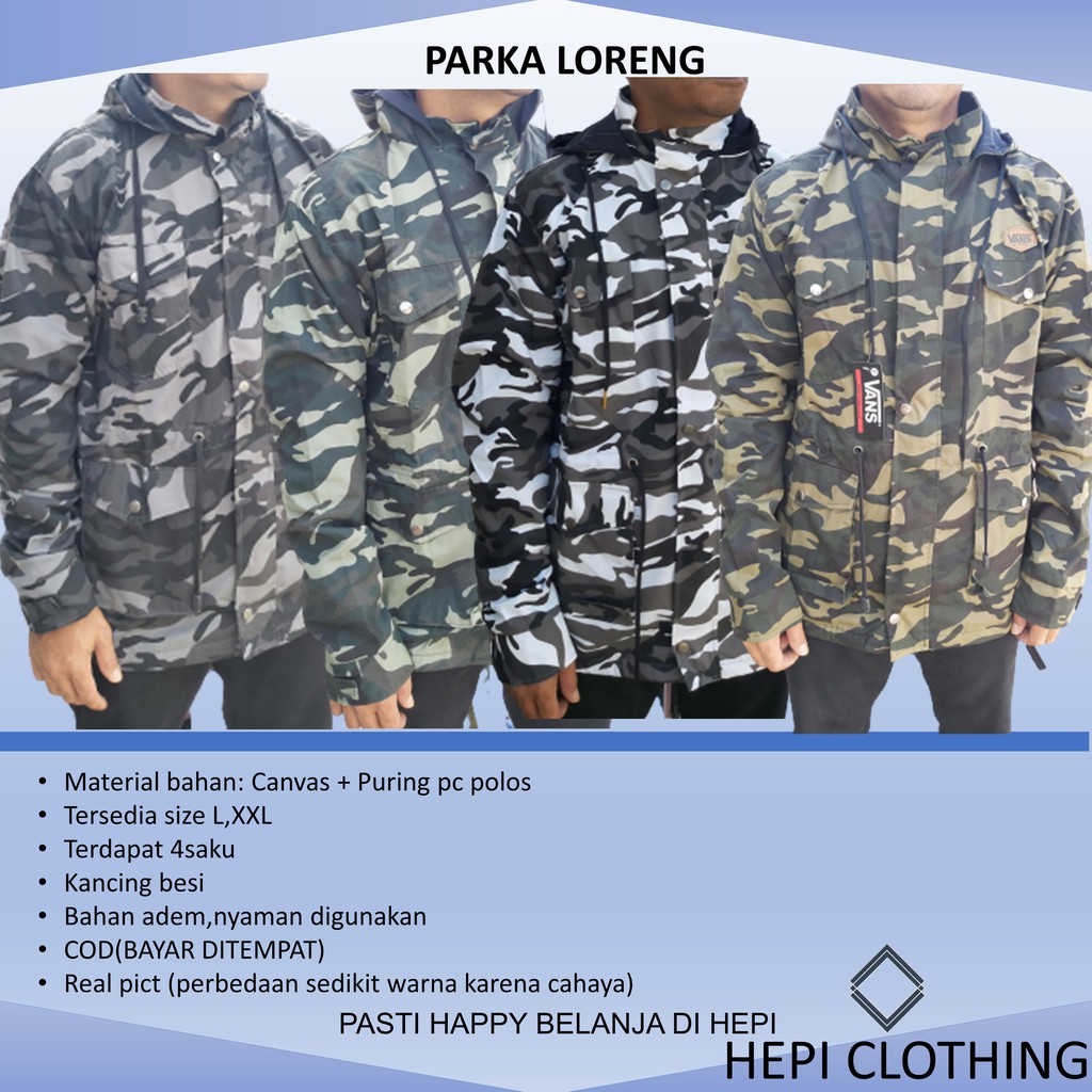 Jaket parka camo loreng army premium