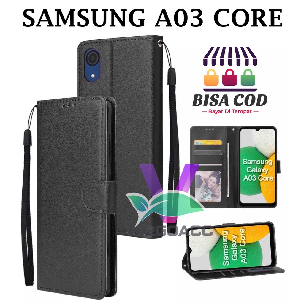 LEATHER CASE FLIP UNTUK SAMSUNG A03 CORE-FLIP COVER KULIT SARUNG BUKU DOMPET-CASING WALLET LEATHER C