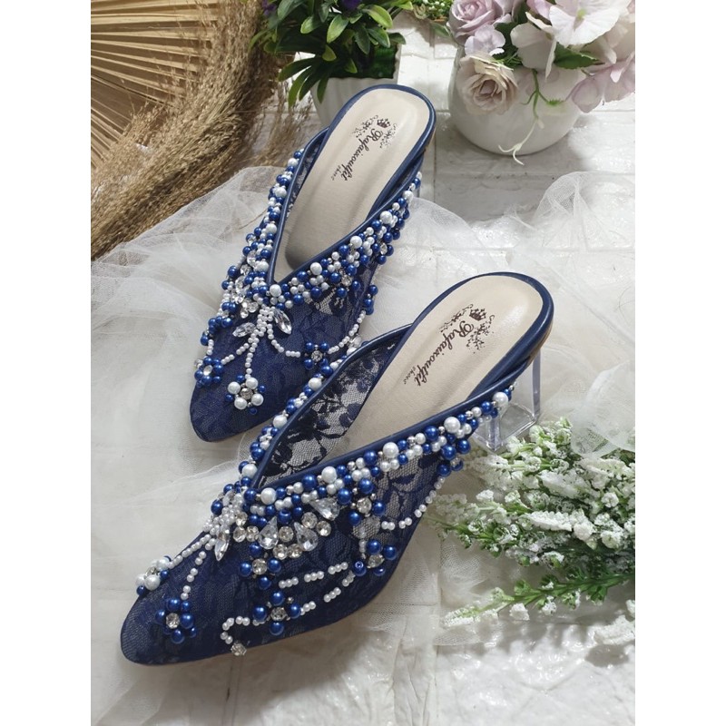 sepatu navy ashanty cantik tinggi 7cm kaca