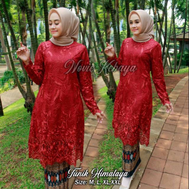 Stelan Kebaya Brokat Tile / Stelan Kebaya Brukat Wanita / Kebaya Brukat Wanita Model Tile Himalaya