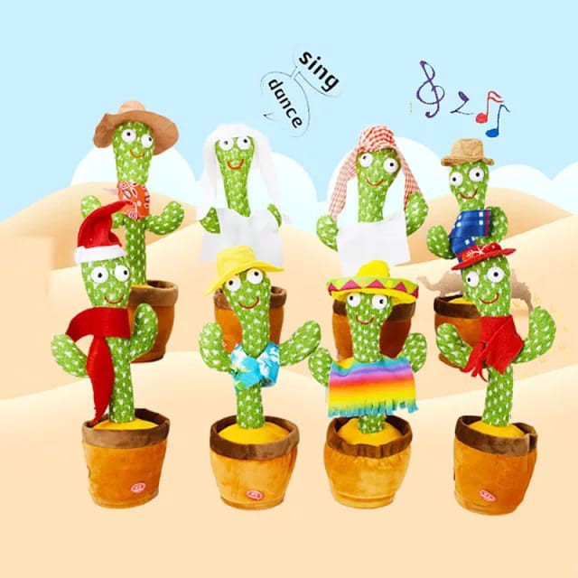 6 in 1 Boneka kaktus joget / Kaktus menari / Bisa bicara / Rekam suara / Musik 60 lagu ORIGINAL